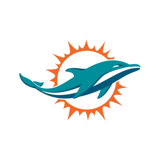 Miami Dolphins - 5 Logo Minis (Mixed Sizes) - Official NFL - Reusable Vinyl Decals