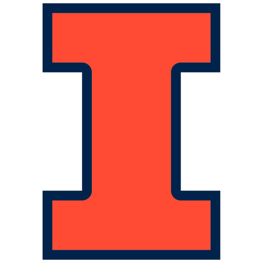 Illinois Fighting Illini - 5 Logo Minis (Mixed Sizes) - Official NCAA - Reusable Vinyl Decals