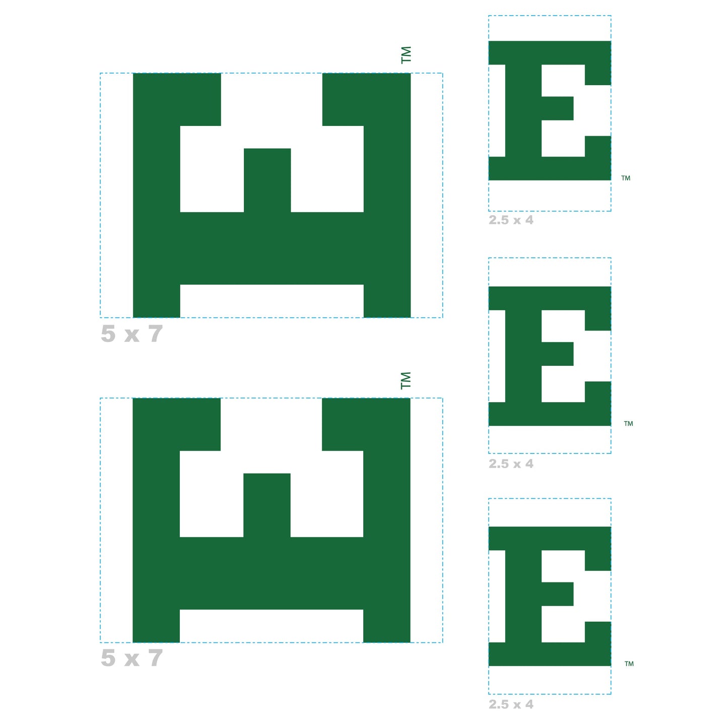 Eastern Michigan Eagles - 5 Logo Minis (Mixed Sizes) - Official NCAA - Reusable Vinyl Decals