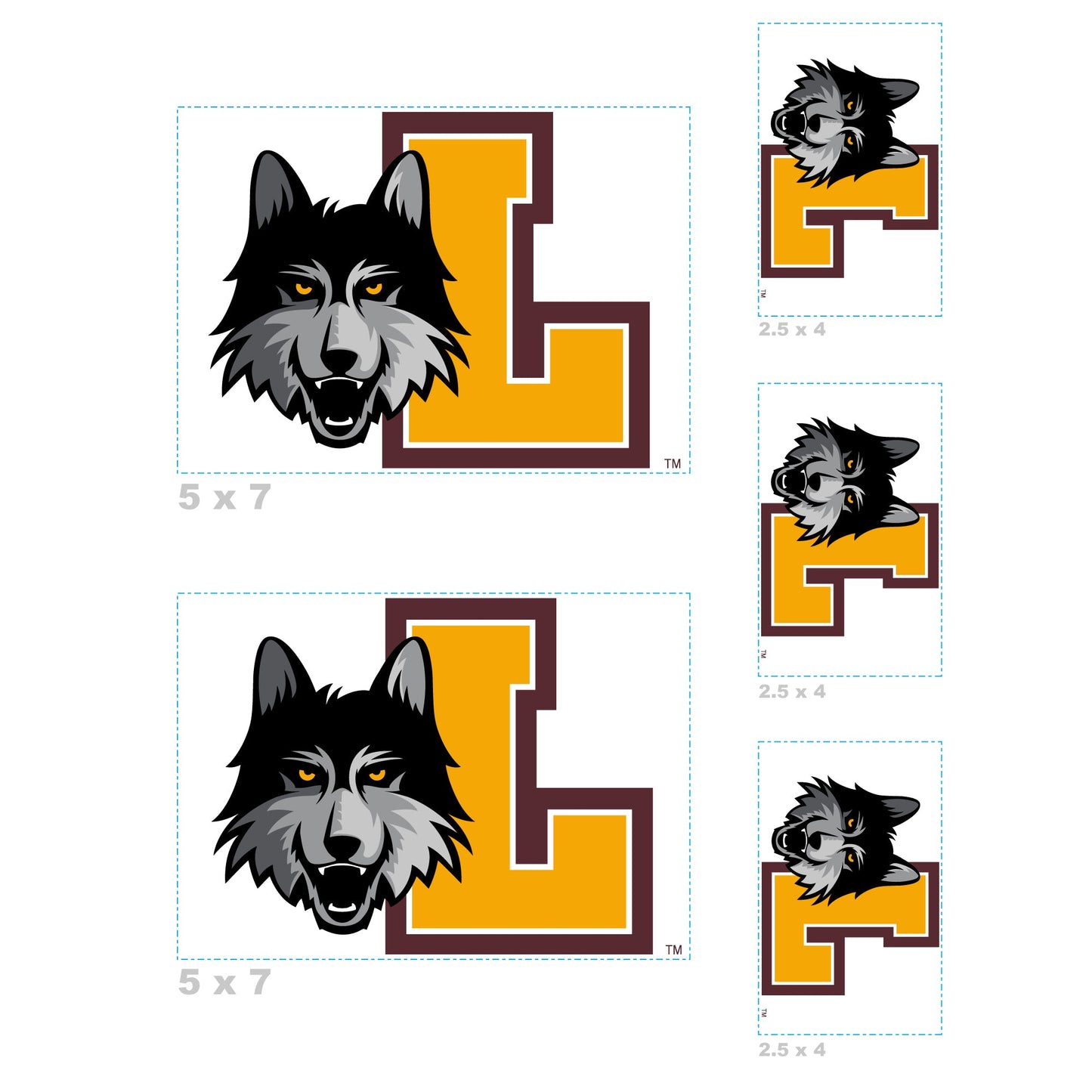 Loyola Chicago Ramblers - 5 Logo Minis (Mixed Sizes) - Official NCAA - Reusable Vinyl Decals