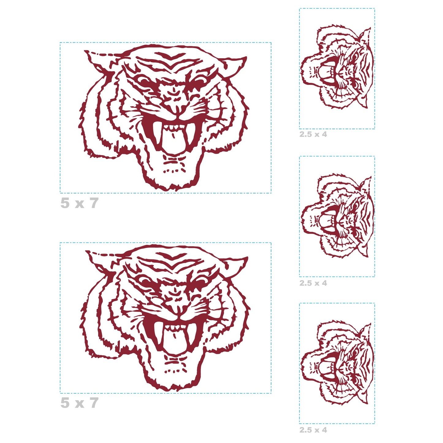 Morehouse College - 5 Logo Minis (Mixed Sizes) - Official NCAA - Morehouse Maroon Tigers - Reusable Vinyl Decals