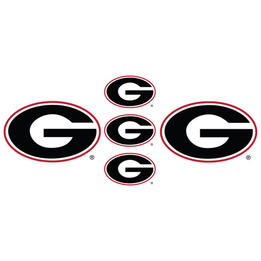 Georgia Bulldogs - 5 Logo Minis (Mixed Sizes) - Official NCAA - Reusable Vinyl Decals