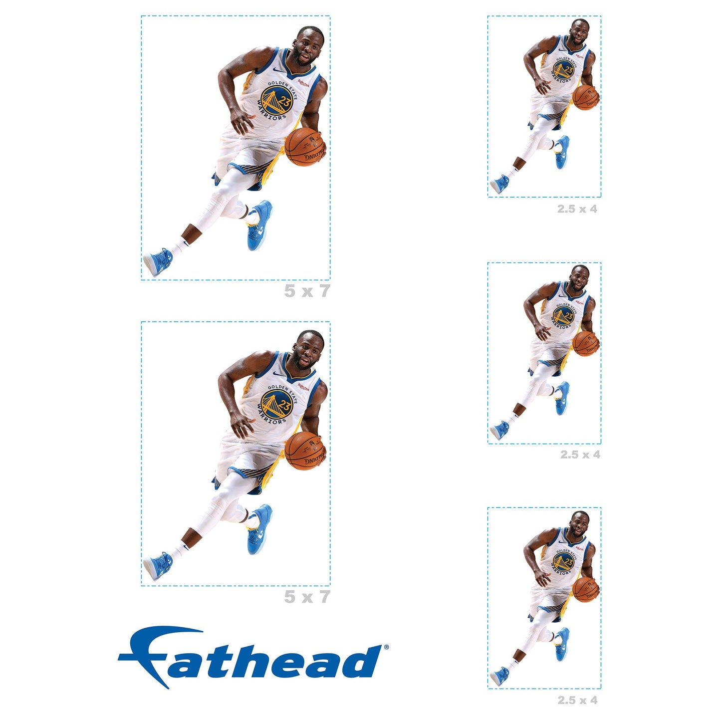 Draymond Green - 5 Minis (Mixed Sizes) - Official NBA - Golden State Warriors - Reusable Vinyl Decals