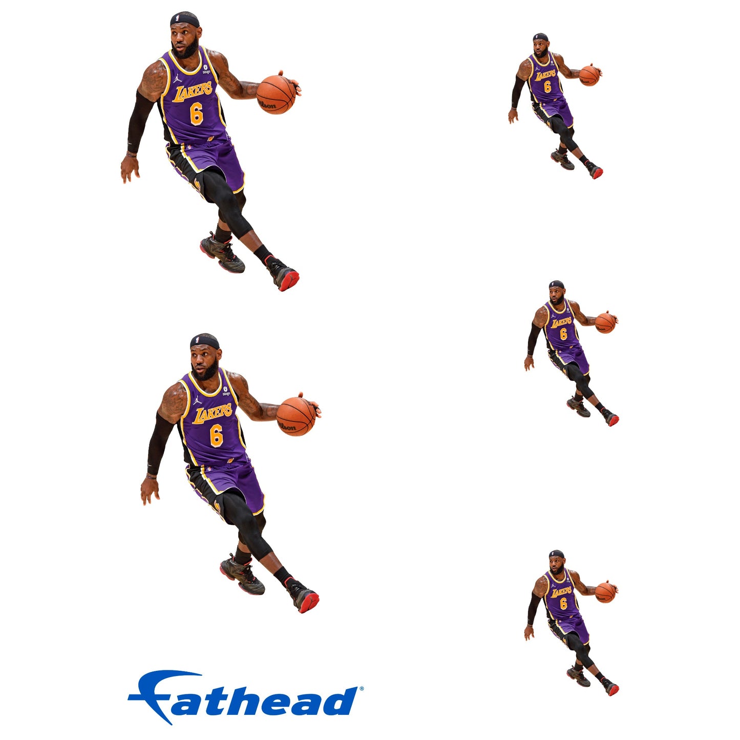 LeBron James - 5 Statement Jersey Minis (Mixed Sizes) - Official NBA - Los Angeles Lakers - Reusable Vinyl Decals