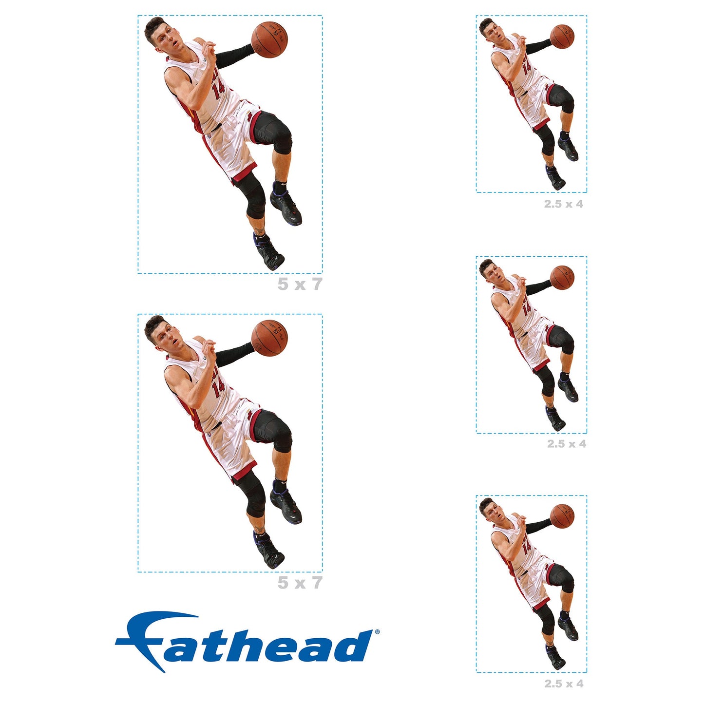 Tyler Herro - 5 Minis (Mixed Sizes) - Official NBA - Miami Heat - Reusable Vinyl Decals