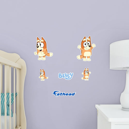 Bingo - 5 Character Minis (Mixed Sizes) - Official BBC - Bluey - Reusable Vinyl Decals