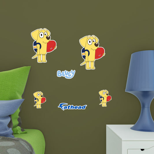 Bluey - 5 Character Minis (Mixed Sizes) - Official BBC - Lucky - Reusable Vinyl Decals