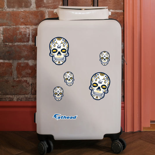 California Golden Bears - 5 Sugar Skull Logo Minis (Mixed Sizes) - Official NCAA - Reusable Vinyl Decals