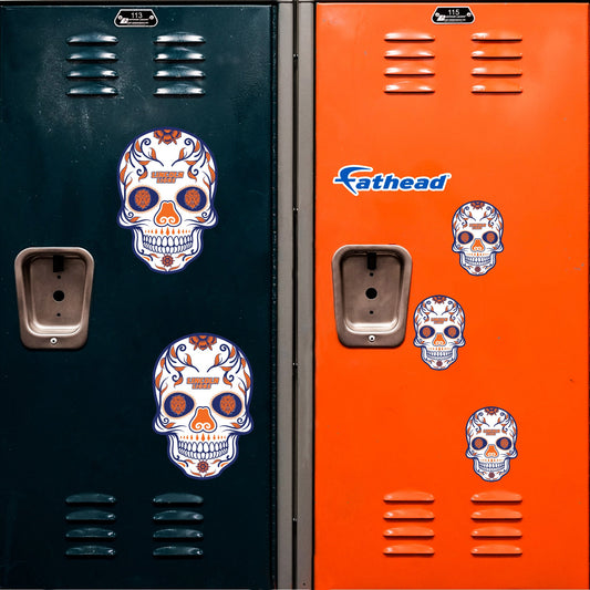 Lincoln Lions - 5 Sugar Skull Logo Minis (Mixed Sizes) - Official NCAA - Reusable Vinyl Decals
