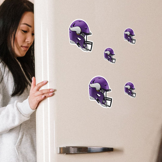 Minnesota Vikings - 5 Helmet Minis (Mixed Sizes) - Official NFL - Reusable Vinyl Decals