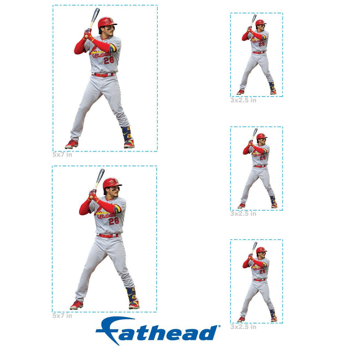 Nolan Arenado - 5 Player Minis (Mixed Sizes) - Official MLB - St. Louis Cardinals - Reusable Vinyl Decals