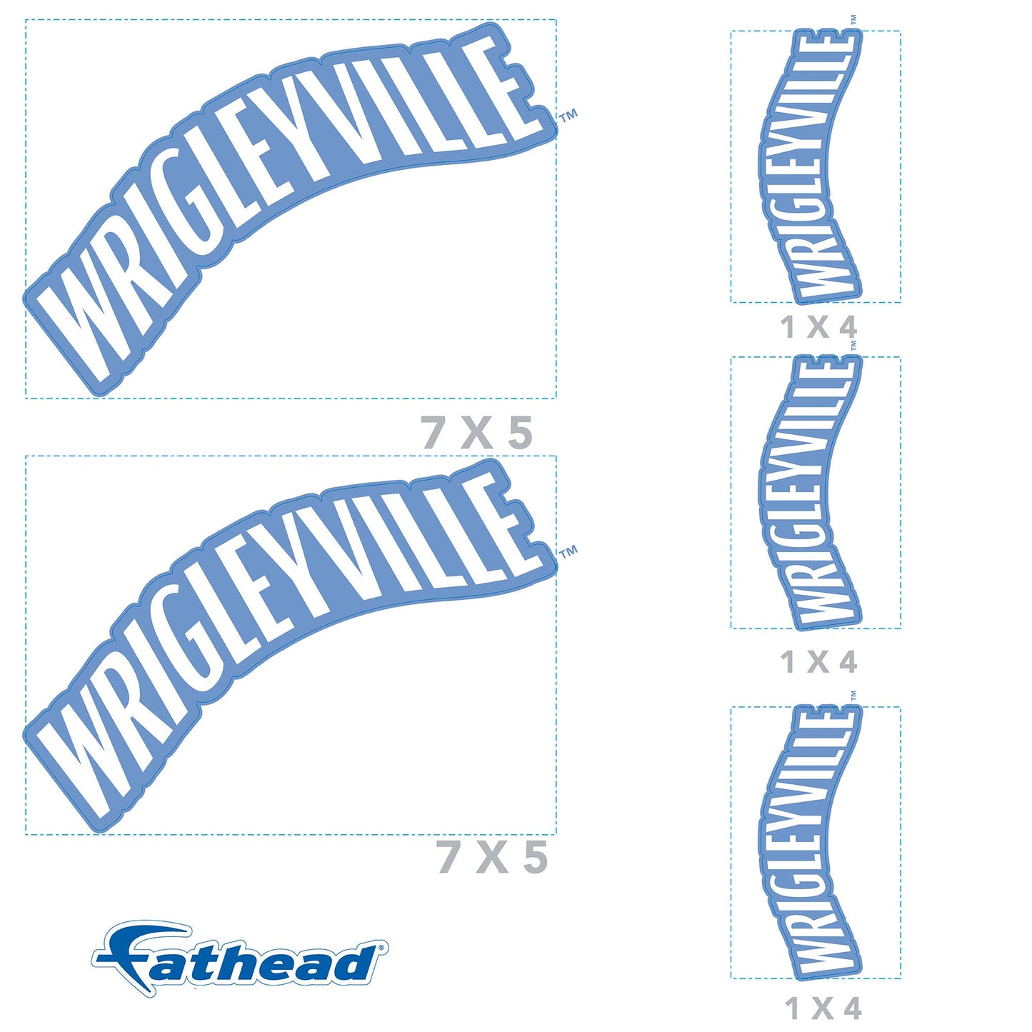 Chicago Cubs - 5 Logo Minis (Mixed Sizes) - Official MLB - Wrigleyville City Connect - Reusable Vinyl Decals