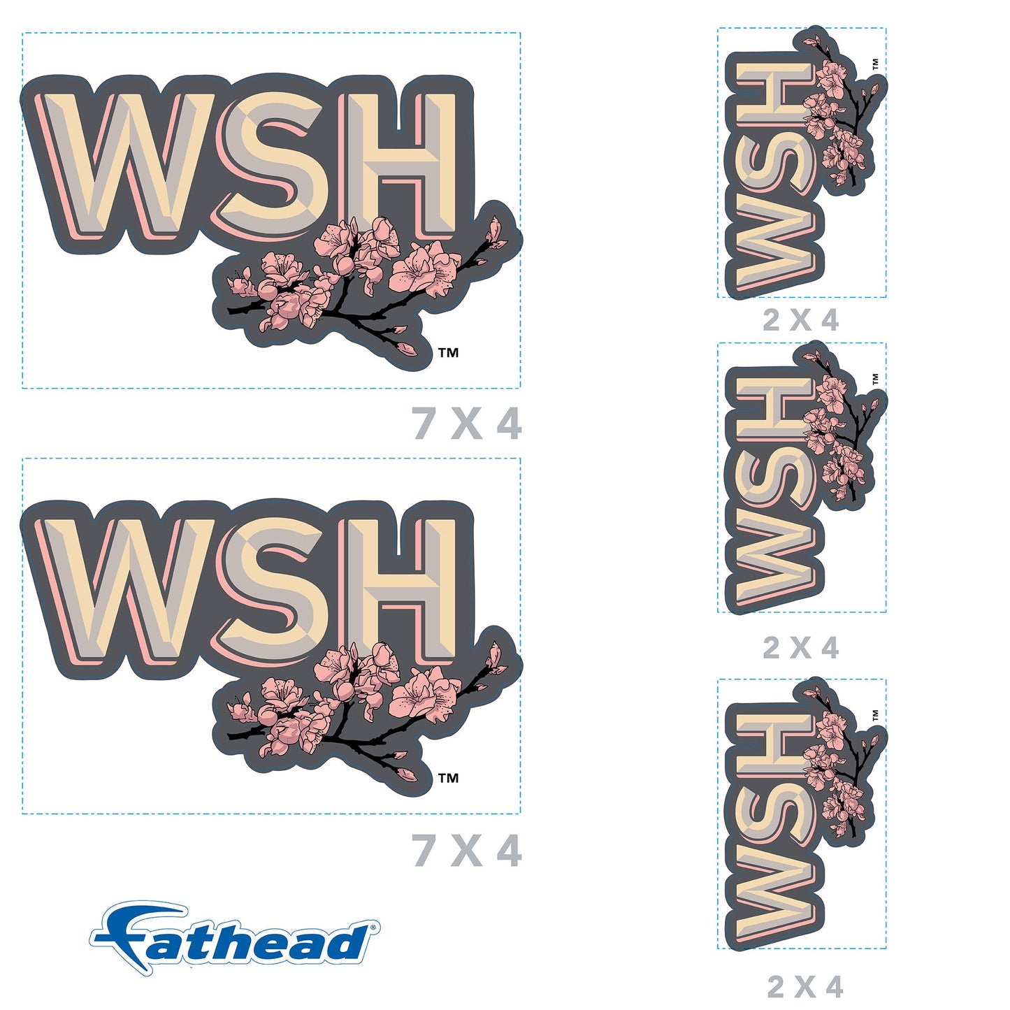 Washington Nationals - 5 Logo Minis (Mixed Sizes) - Official MLB - Reusable Vinyl Decals