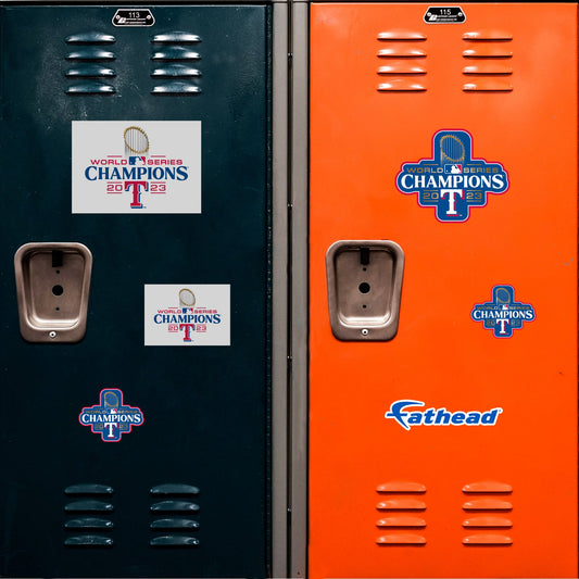 Texas Rangers - 5 Logo Minis (Mixed Sizes) - Official MLB - World Series Champions - Reusable Vinyl Decals