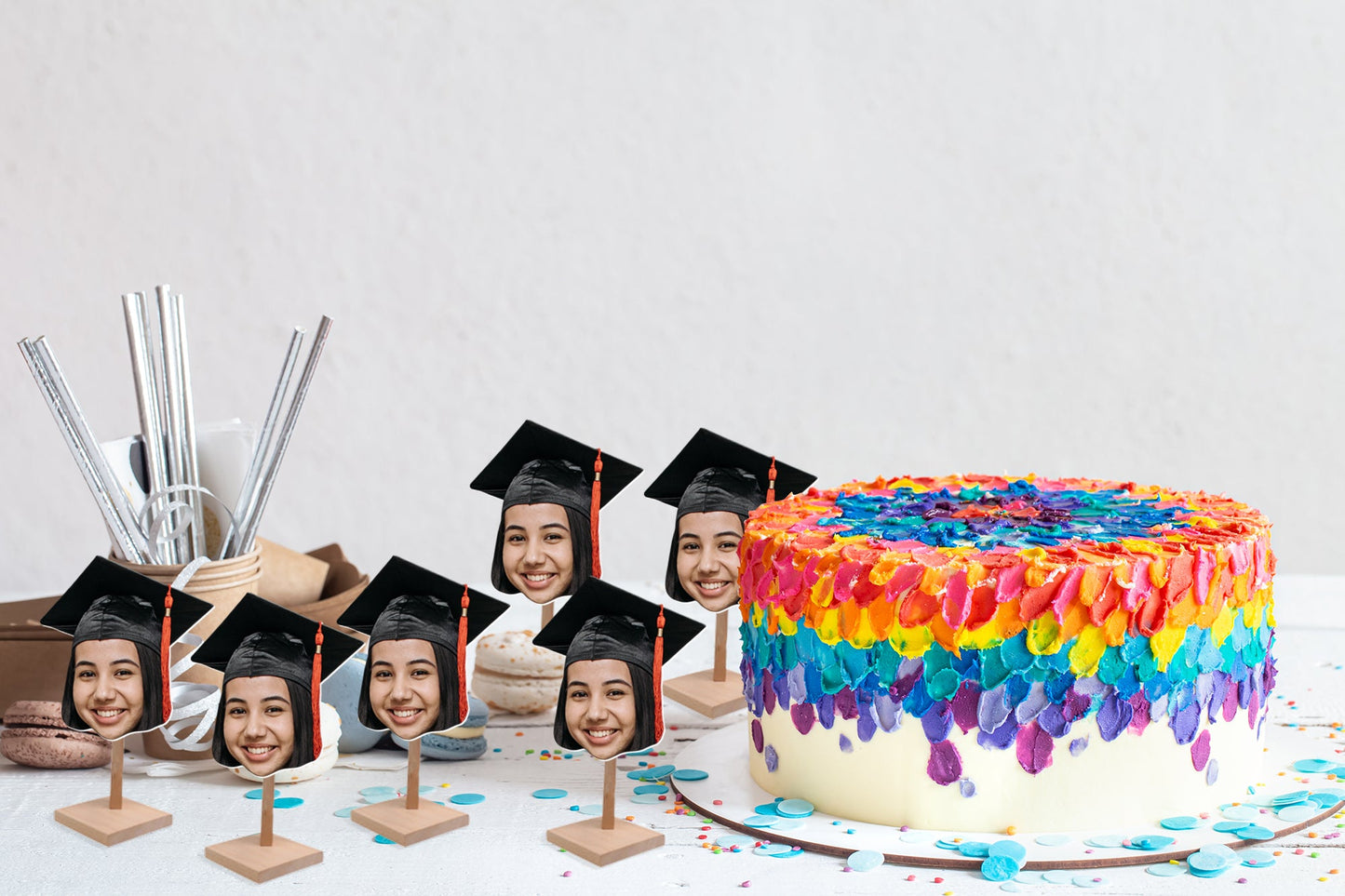Custom - Graduation - Big Head Minis (9 to a sheet) - Cardstock Cutout
