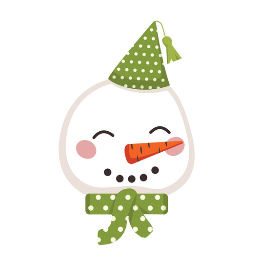 Sheet of 9 - Holiday: Happy Snowman Minis Cardstock Cutout - Big Head