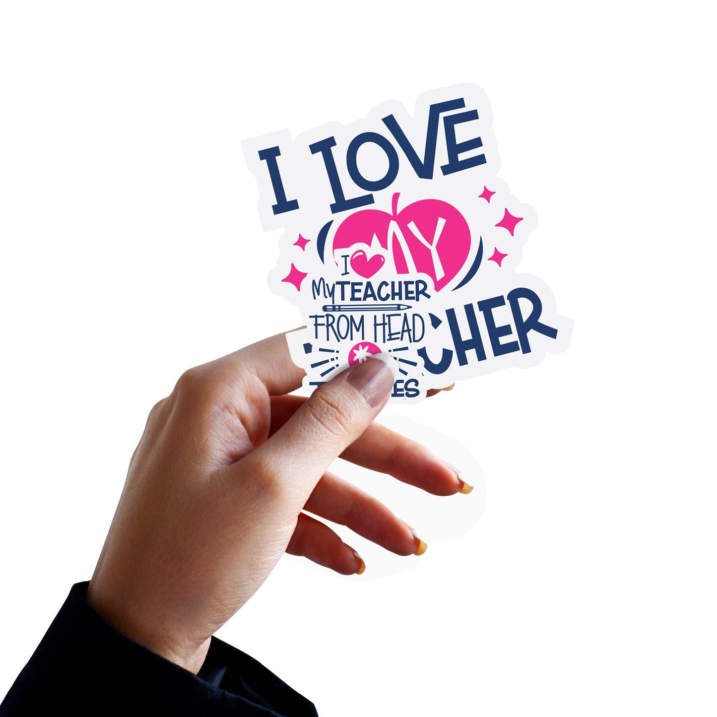 Sheet of 5 -Back to School: I Love My Teacher Minis - Removable Adhesive Decal