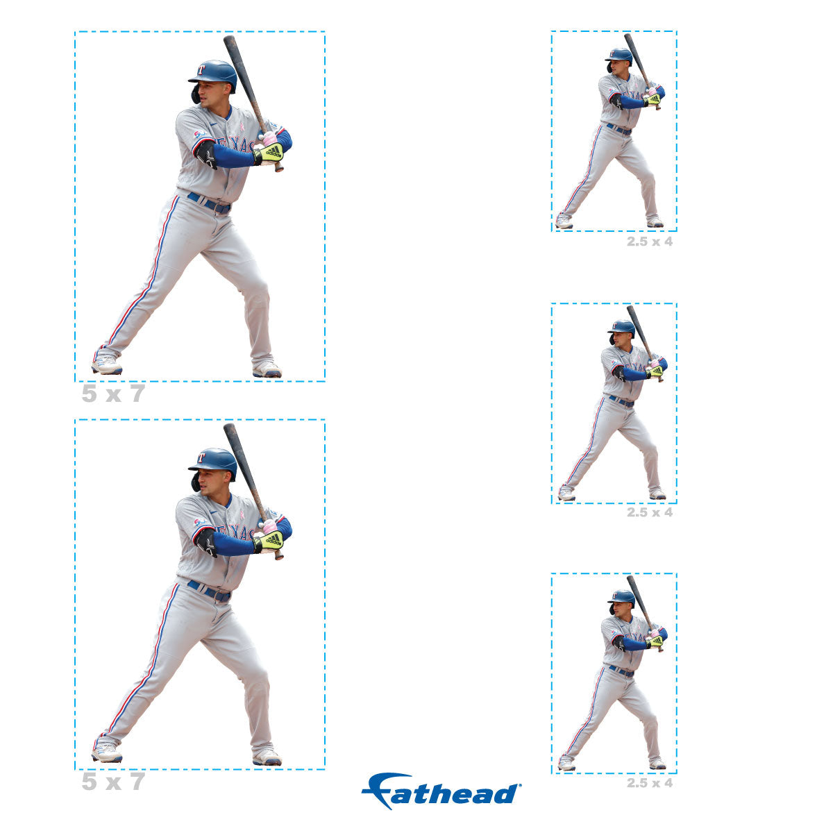 Corey Seager - 5 Player Minis (Mixed Sizes) - Official MLB - Texas Rangers - Reusable Vinyl Decals