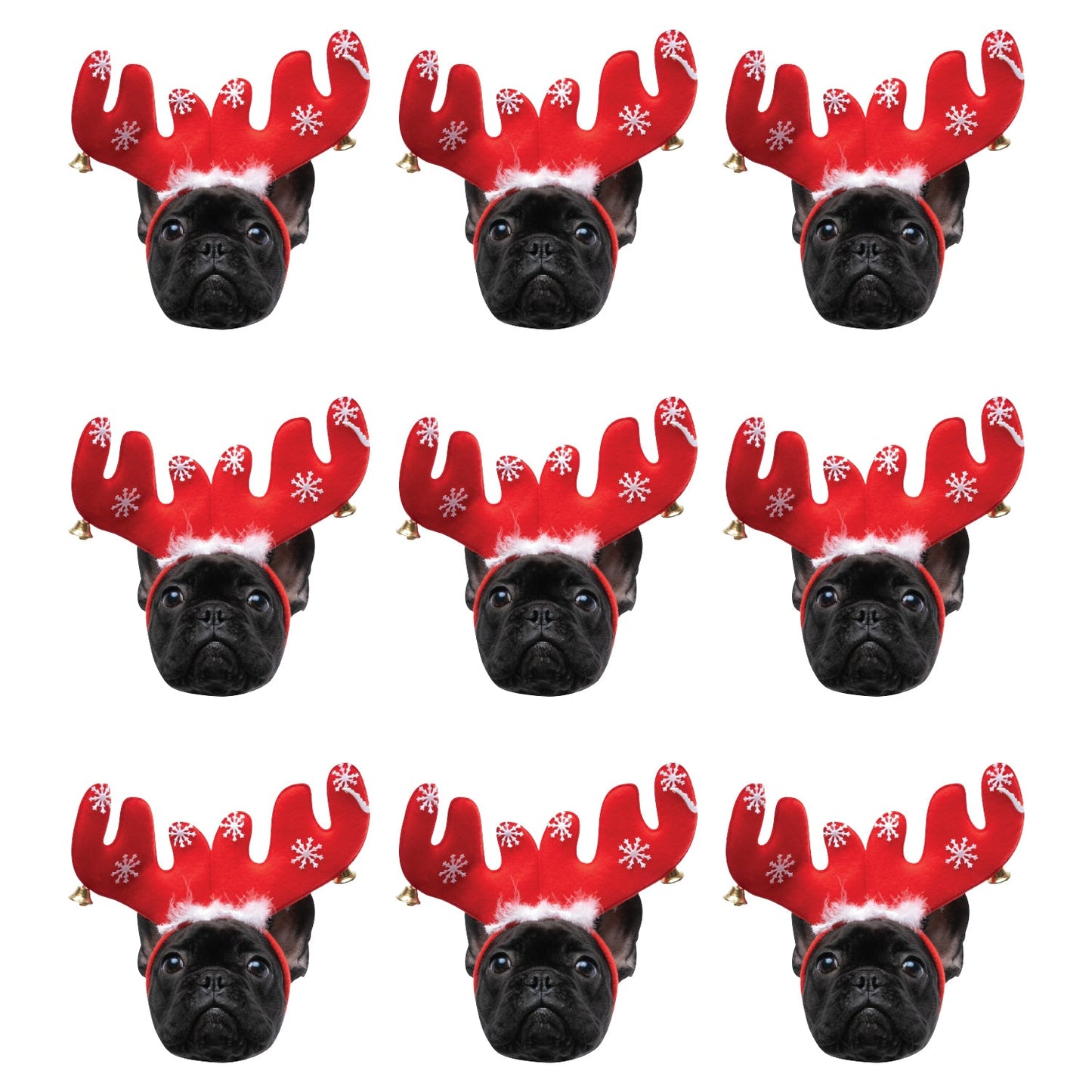 Christmas: Black Puppy Minis - Big Head