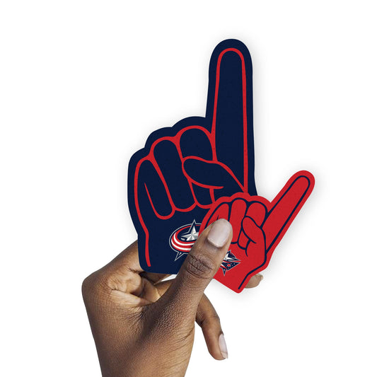 Columbus Blue Jackets - 5 Foam Finger Minis (Mixed Sizes) - Official NHL - Reusable Vinyl Decals