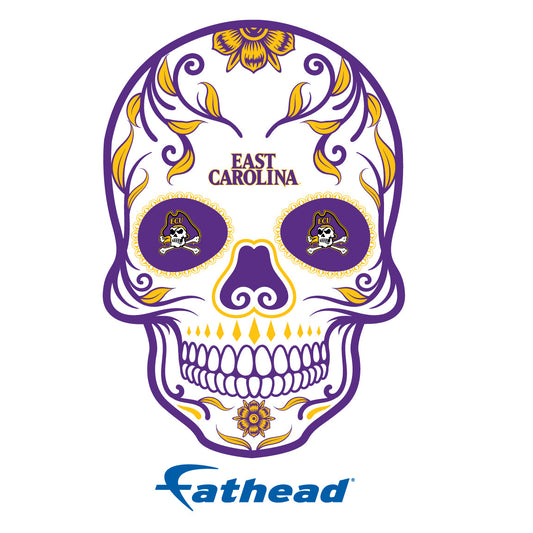 East Carolina Pirates - 5 Sugar Skull Logo Minis (Mixed Sizes) - Official NCAA - Reusable Vinyl Decals