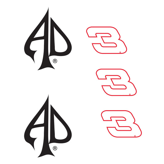 Austin Dillon #3 - 5 Logo Minis (Mixed Sizes) - Official NASCAR - Reusable Vinyl Decals