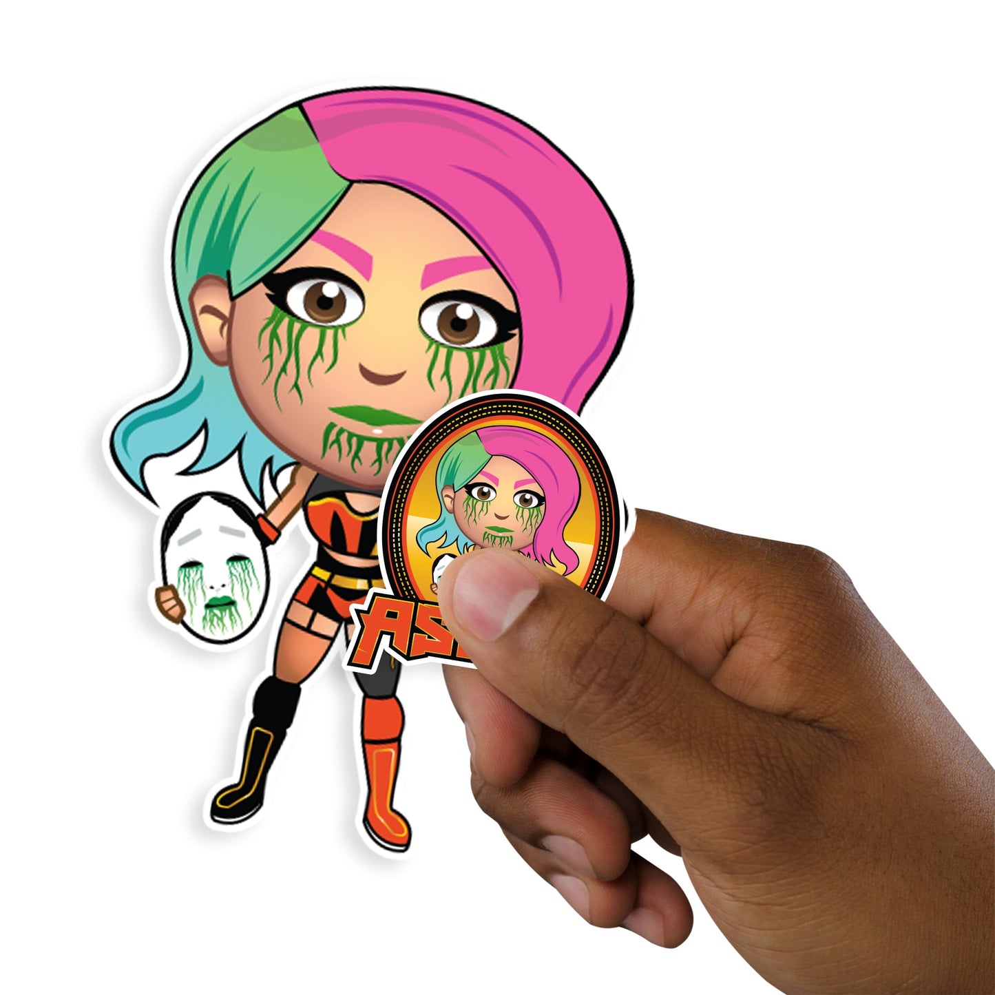 Sheet of 5 -Asuka Minis - Officially Licensed WWE Removable Adhesive Decal