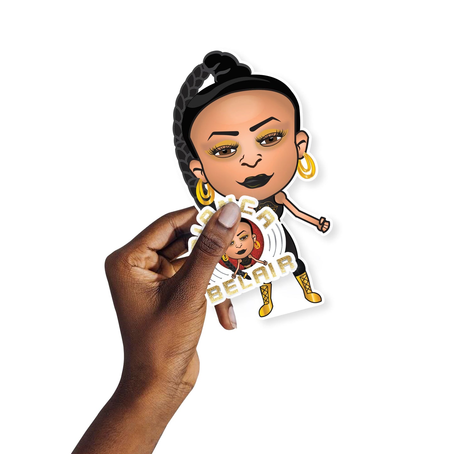 Bianca BelAir - 5 Minis (Mixed Sizes) - Official WWE - Reusable Vinyl Decals