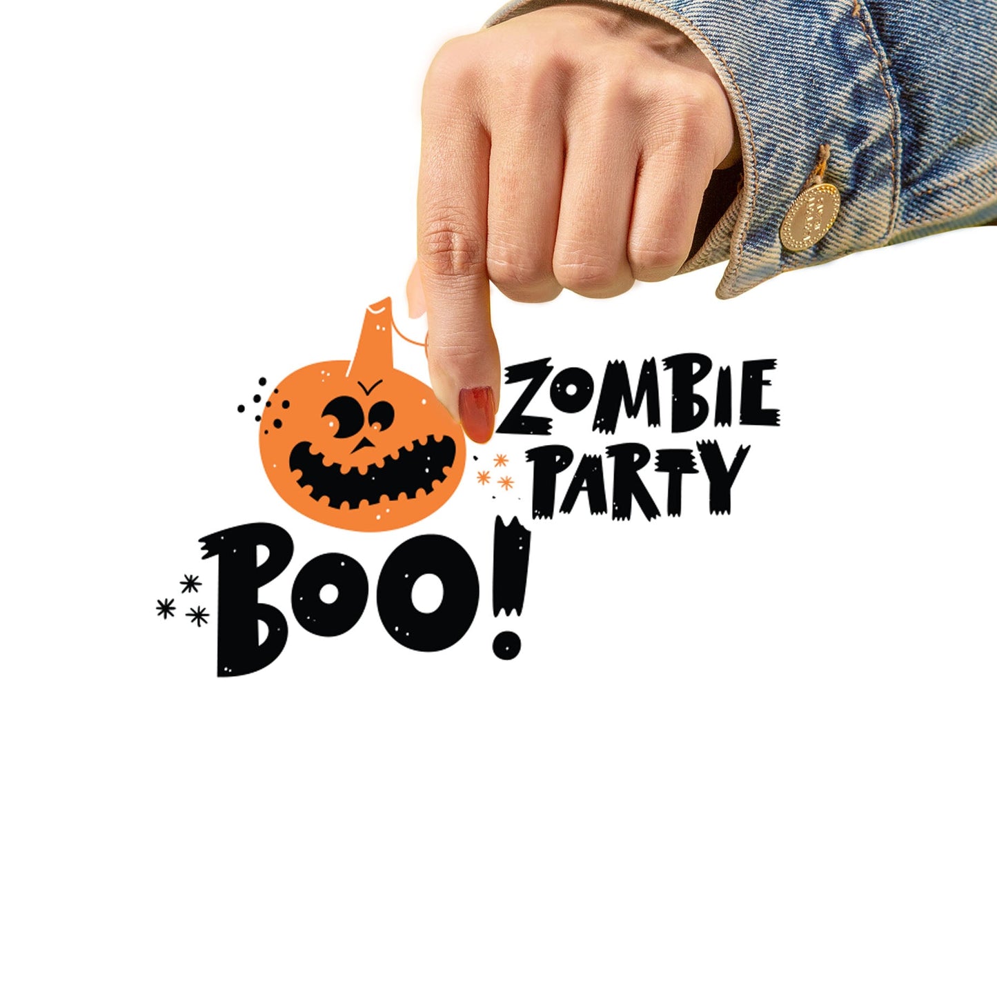 Sheet of 5 -Halloween: Zombie Party Minis - Removable Adhesive Decal