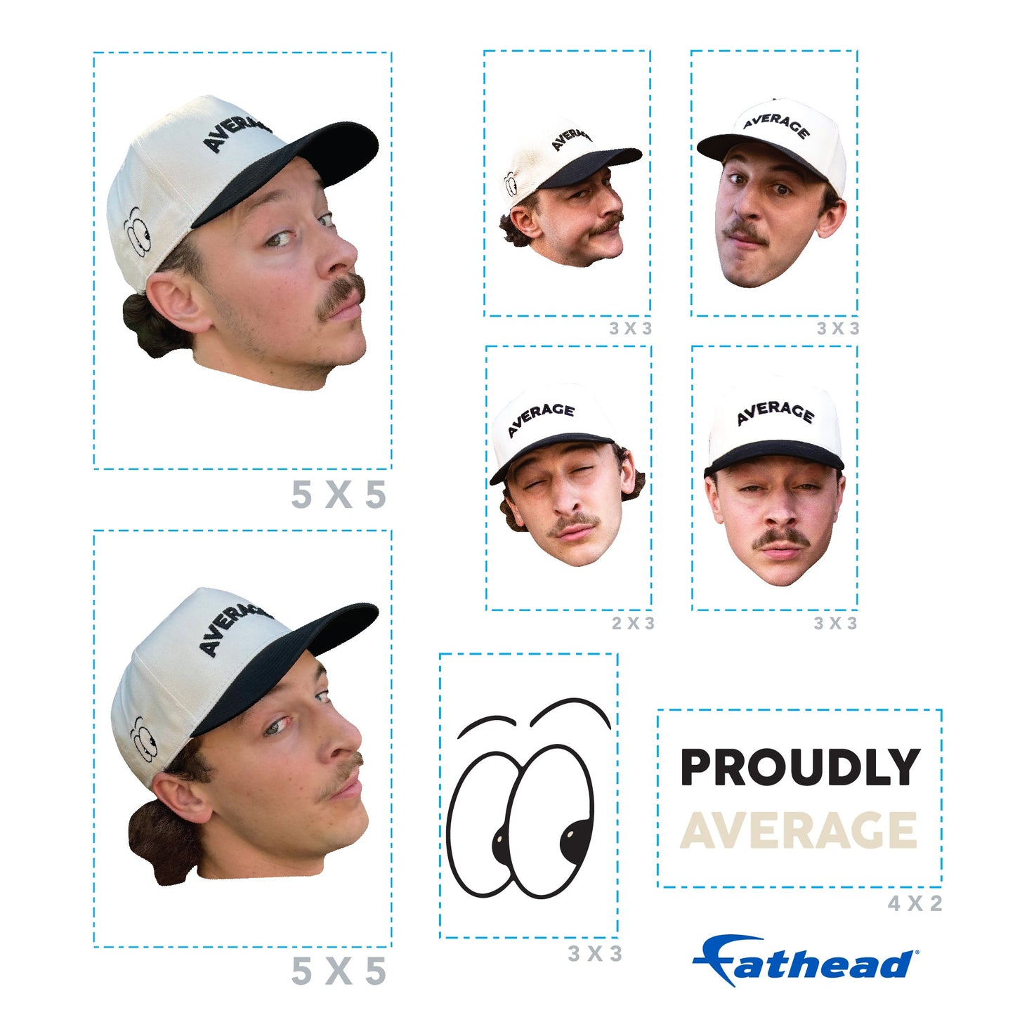 The Pointer Brothers - 8 Henry and Mike Multi-Face Minis (Mixed Sizes) - Officially Licensed - Reusable Vinyl Decals