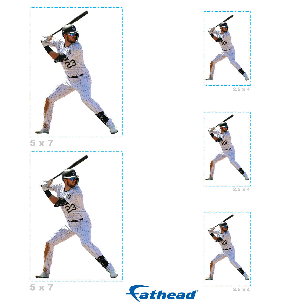 Kris Bryant - 5 Player Minis (Mixed Sizes) - Official MLB - Colorado Rockies - Reusable Vinyl Decals