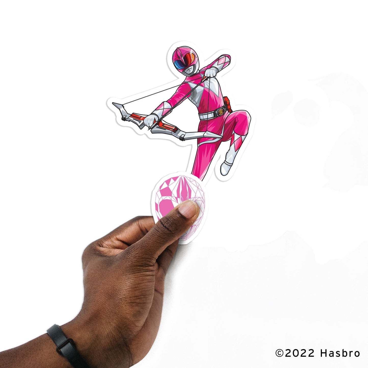 Power Rangers - 5 Character Minis (Mixed Sizes) - Official Hasbro - Pink Ranger - Reusable Vinyl Decals