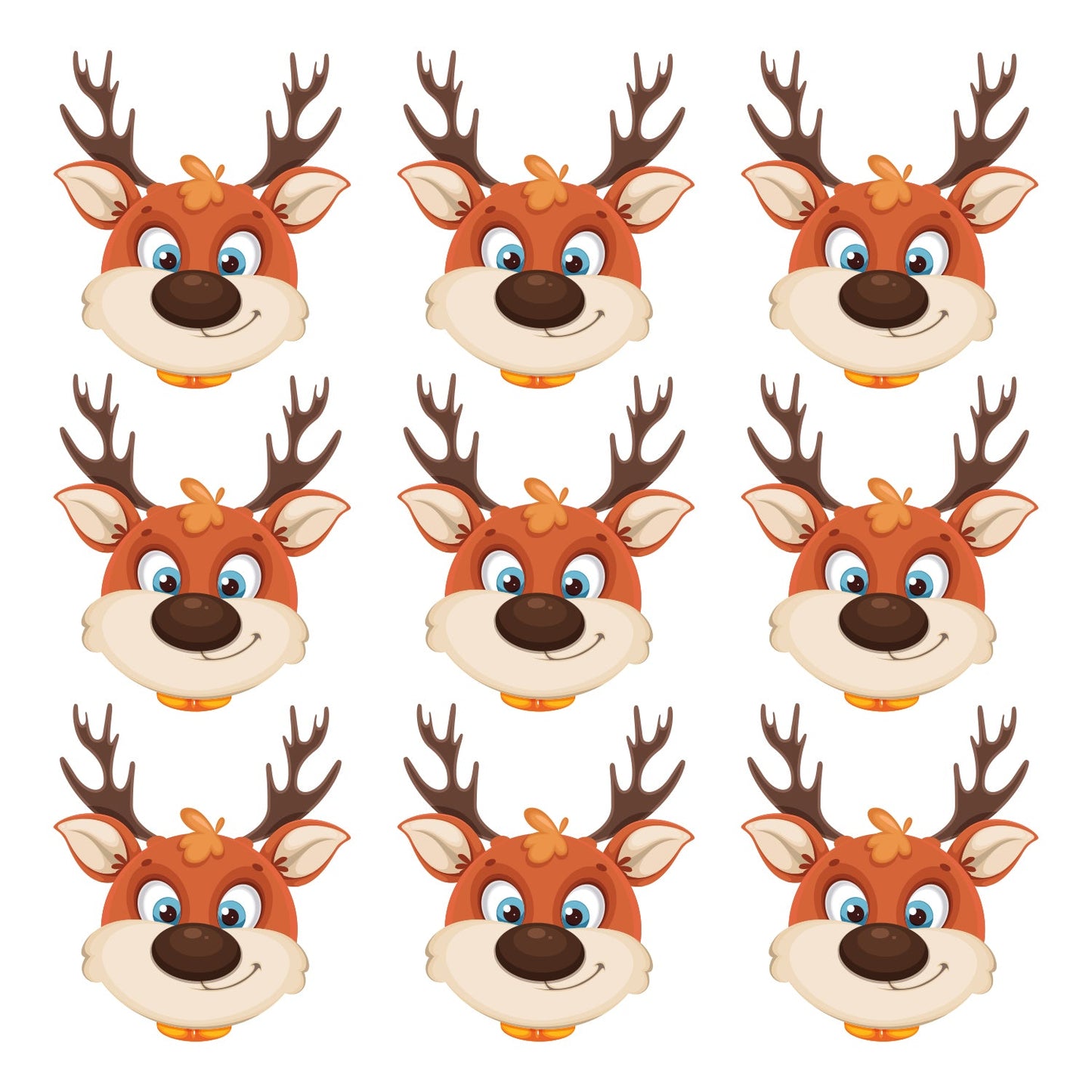 Rudolph - 1 Big Head Minis - Christmas - Official - Cardstock Cutouts