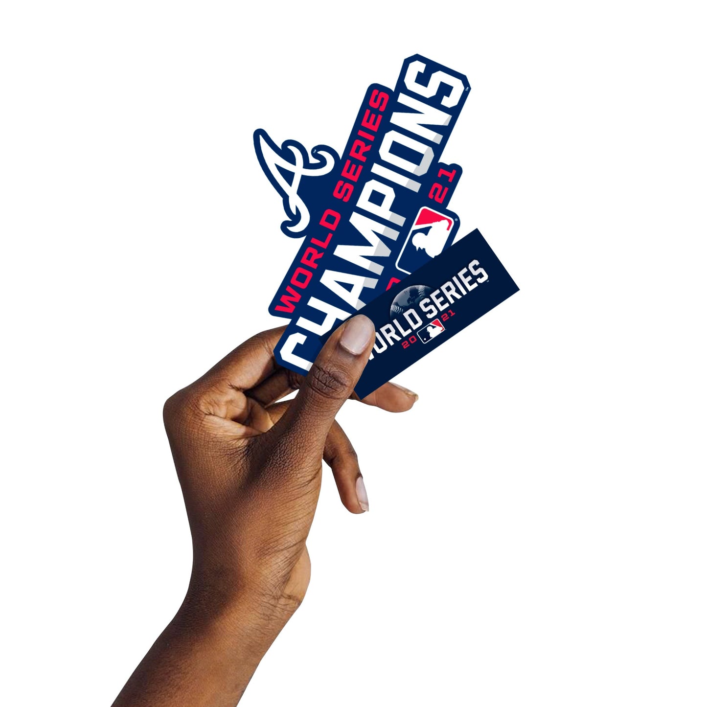 Atlanta Braves - 5 Logo Minis (Mixed Sizes) - Official MLB - 2021 World Series Champions - Reusable Vinyl Decals