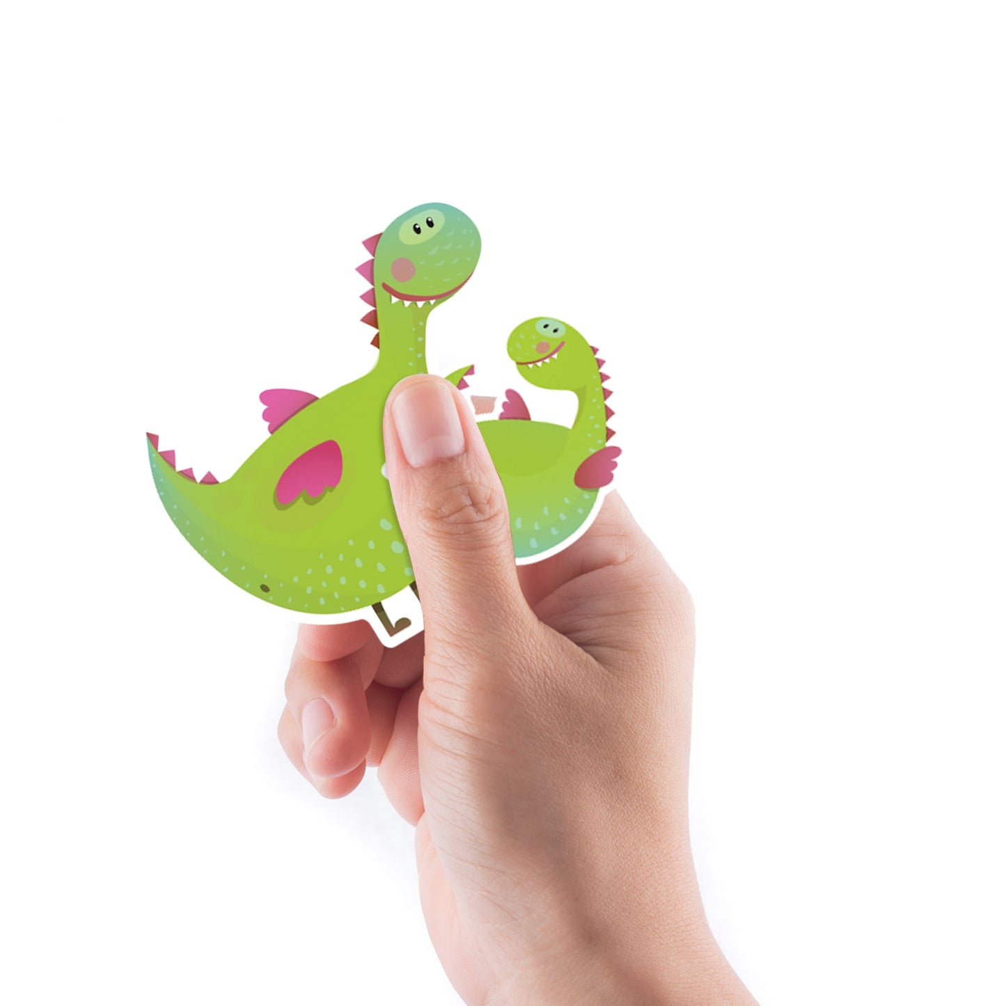 Sheet of 5 -Dinosaur: Dinosaur Green Minis - Removable Adhesive Decal