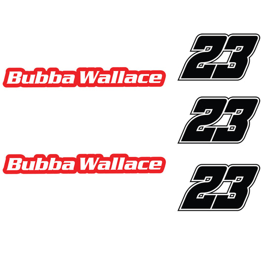 Bubba Wallace - 5 Logo Minis (Mixed Sizes) - Official NASCAR - Reusable Vinyl Decals