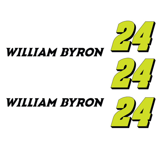 William Byron - 5 Logo Minis (Mixed Sizes) - Official NASCAR - Reusable Vinyl Decals