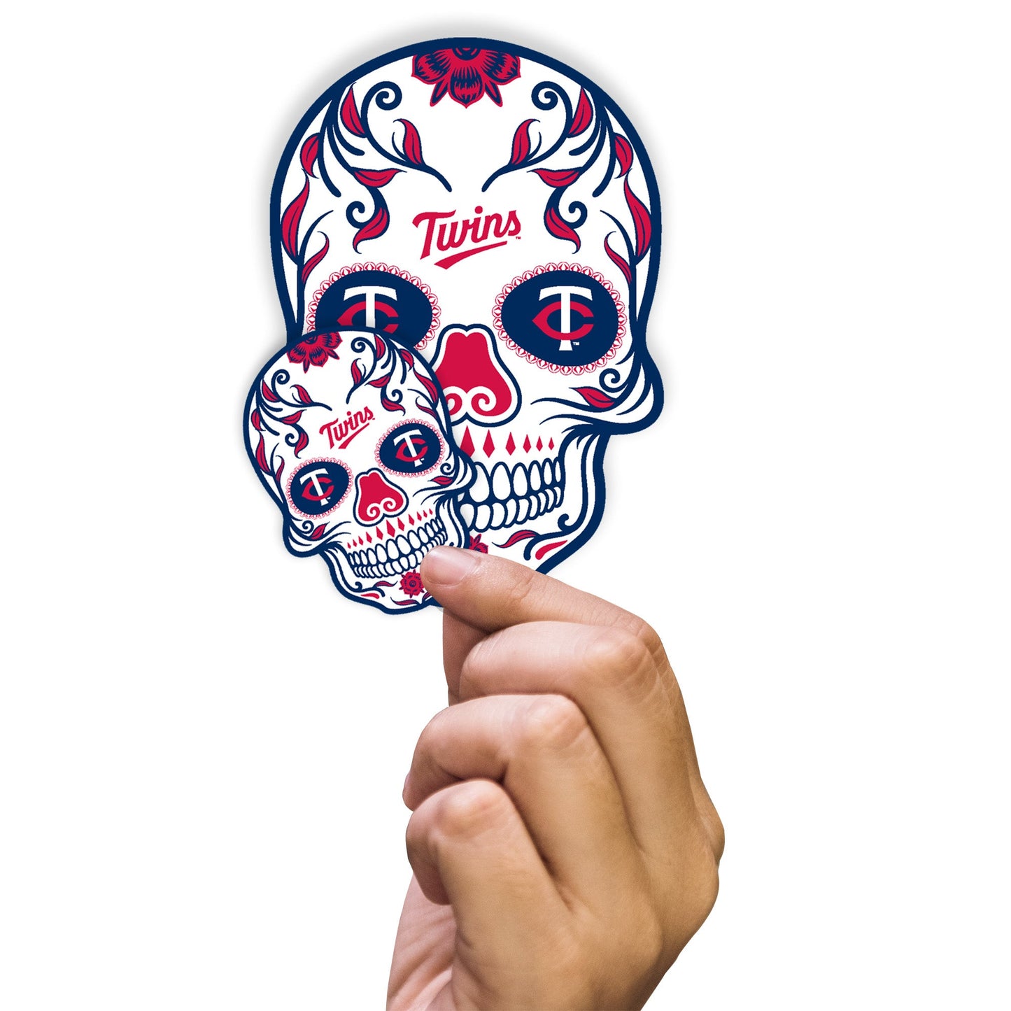 Minnesota Twins - 5 Sugar Skull Logo Minis (Mixed Sizes) - Official MLB - Reusable Vinyl Decals