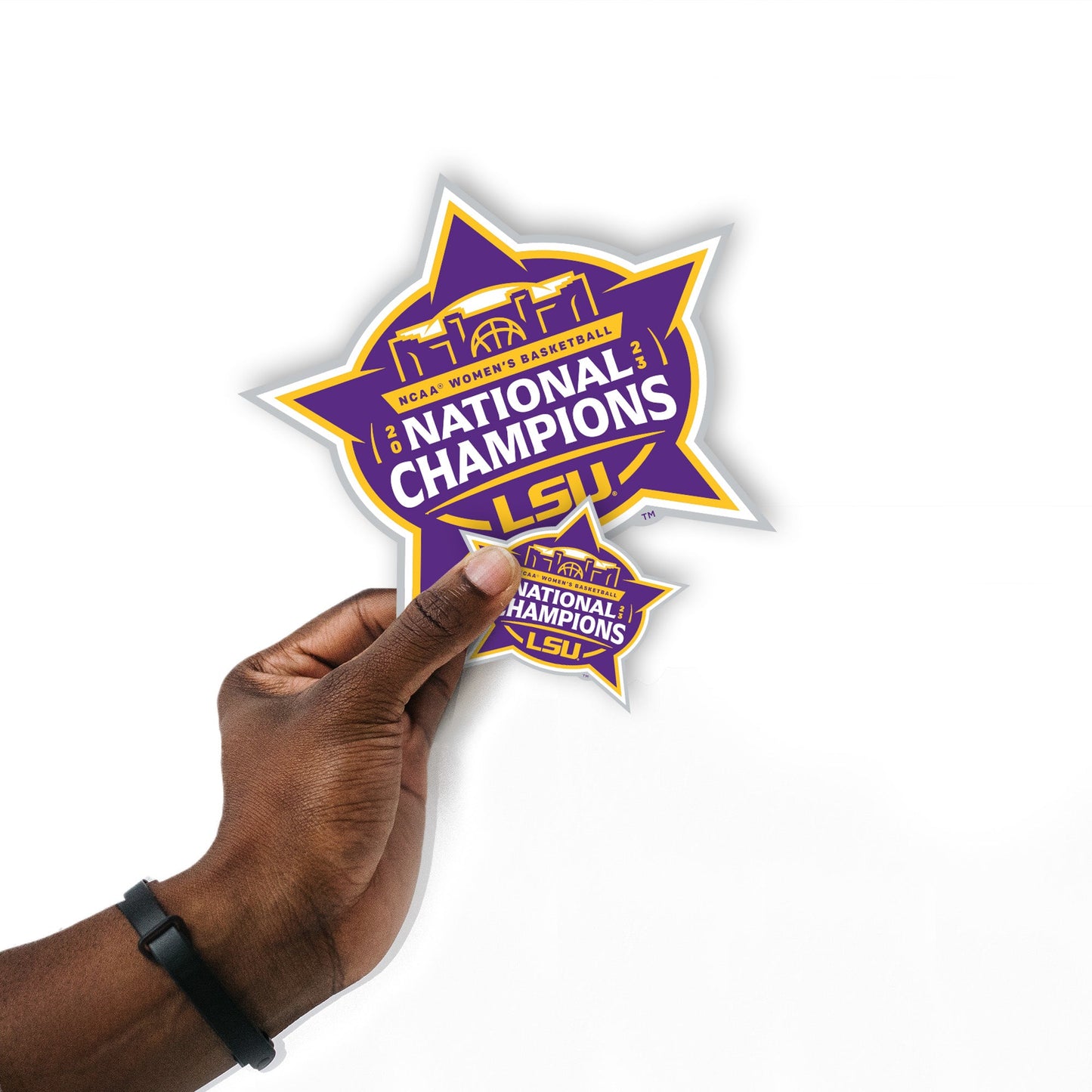 LSU Tigers - 5 Logo Minis (Mixed Sizes) - Official NCAA - 2023 Women's Basketball Champions - Reusable Vinyl Decals