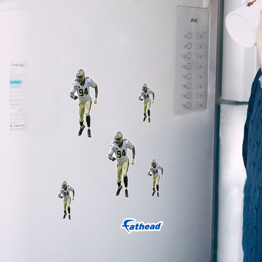 Cameron Jordan - 5 Minis (Mixed Sizes) - Official NFL - New Orleans Saints - Reusable Vinyl Decals