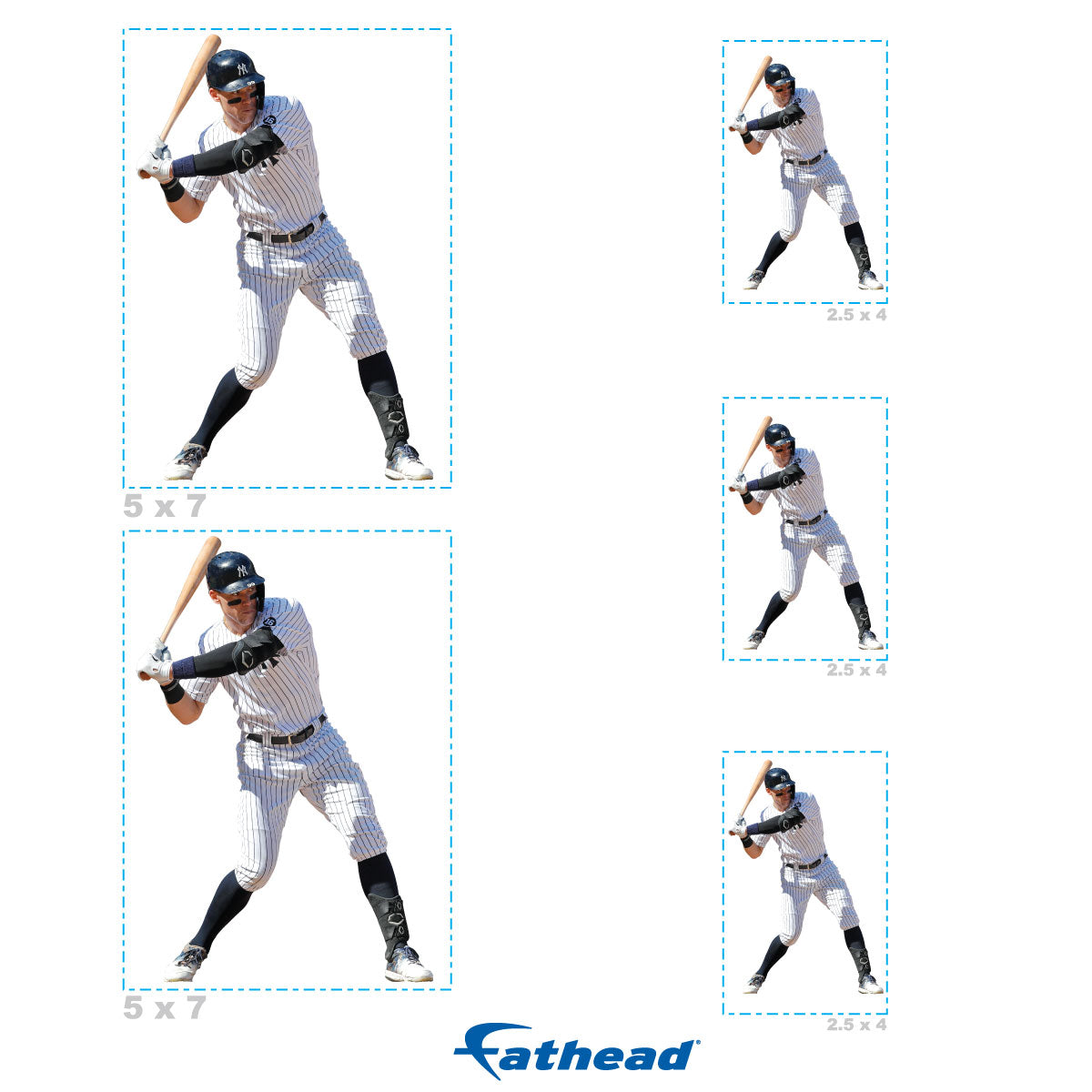 Aaron Judge - 5 Player Minis (Mixed Sizes) - Official MLB - New York Yankees - Reusable Vinyl Decals
