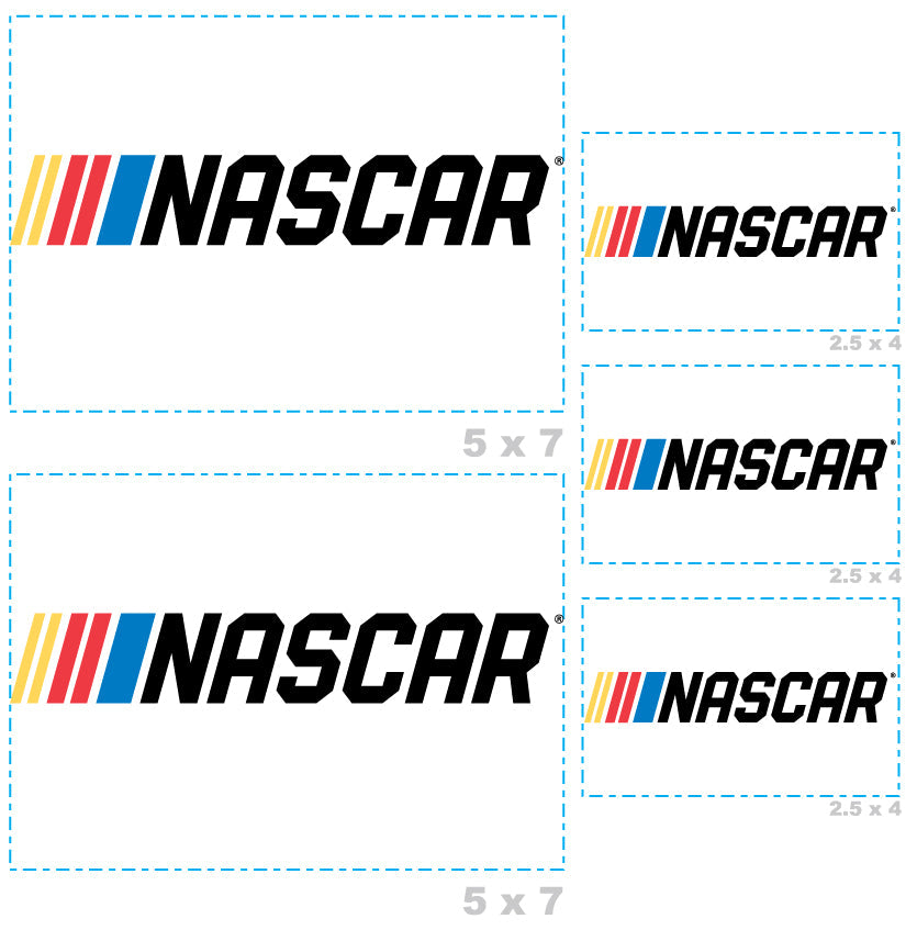 NASCAR - 5 Logo Minis (Mixed Sizes) - Official NASCAR - Reusable Vinyl Decals