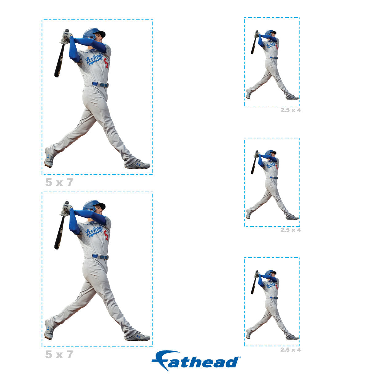 Freddie Freeman - 5 Player Minis (Mixed Sizes) - Official MLB - Los Angeles Dodgers - Reusable Vinyl Decals