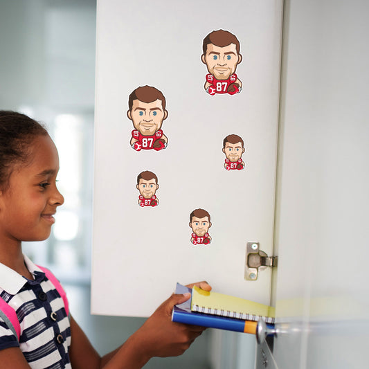 Travis Kelce - 5 Emoji Minis (Mixed Sizes) - Official NFLPA - Kansas City Chiefs - Reusable Vinyl Decals