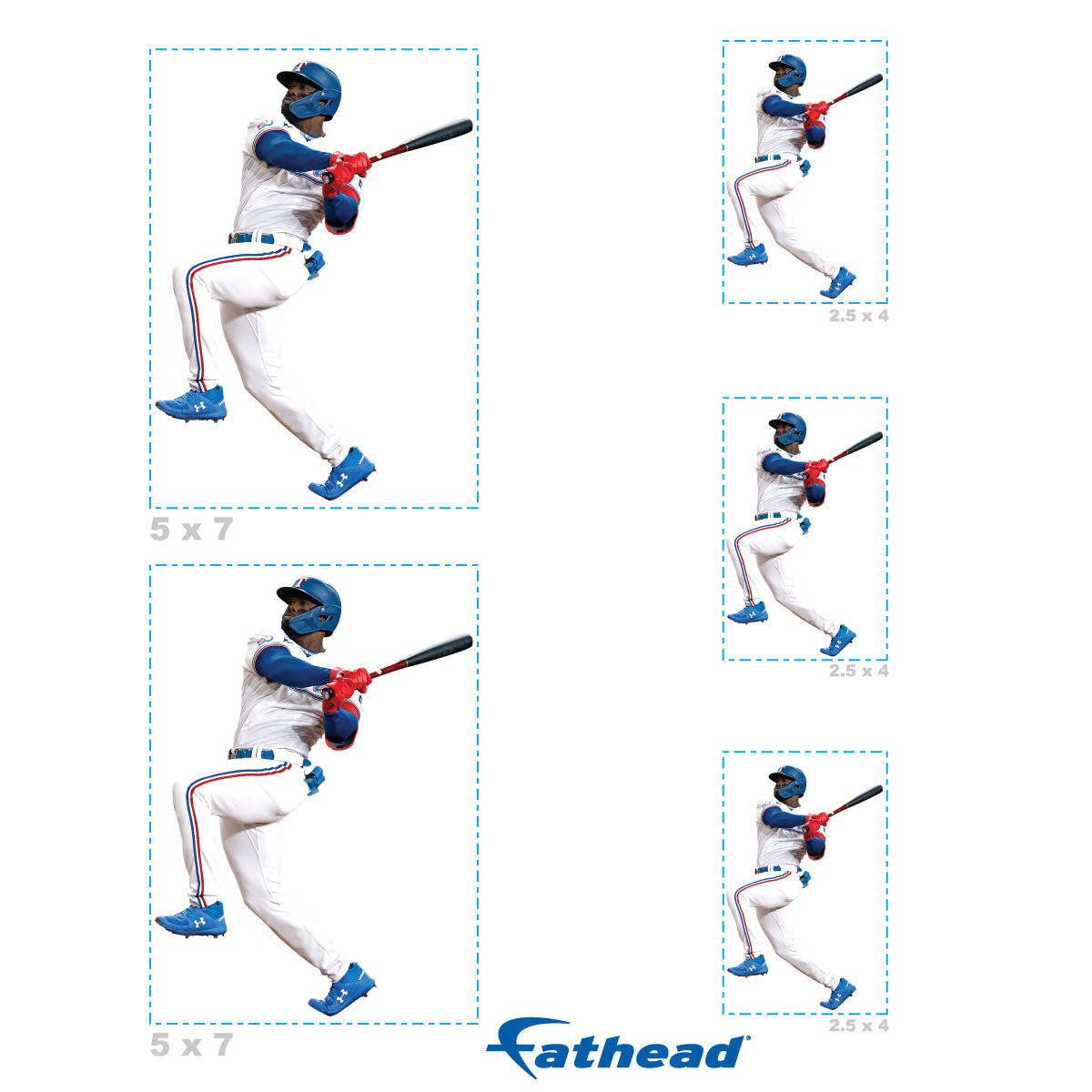 Adolis García - 5 Player Minis (Mixed Sizes) - Official MLB - Texas Rangers - Reusable Vinyl Decals