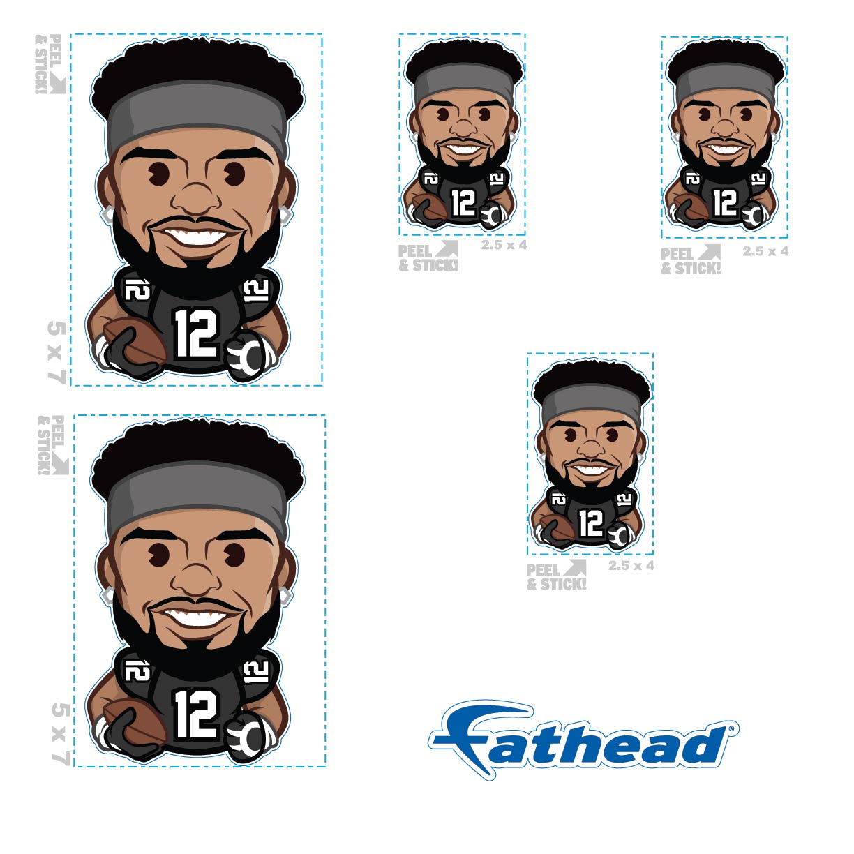 Chris Olave - 5 Emoji Minis (Mixed Sizes) - Official NFLPA - New Orleans Saints - Reusable Vinyl Decals