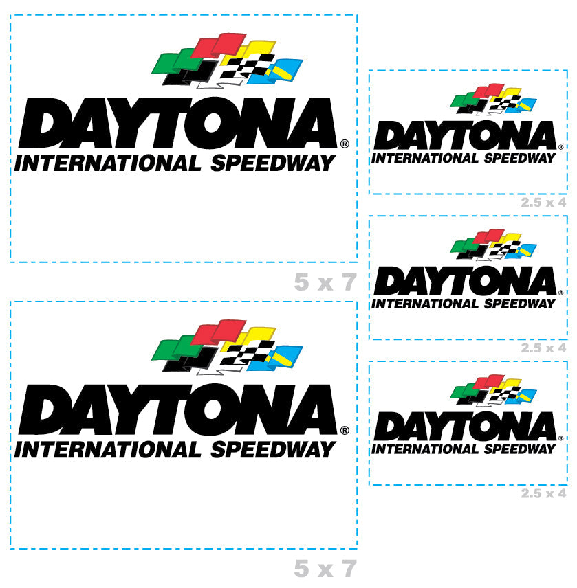 Daytona International Speedway - 5 Logo Minis (Mixed Sizes) - Official NASCAR - Reusable Vinyl Decals