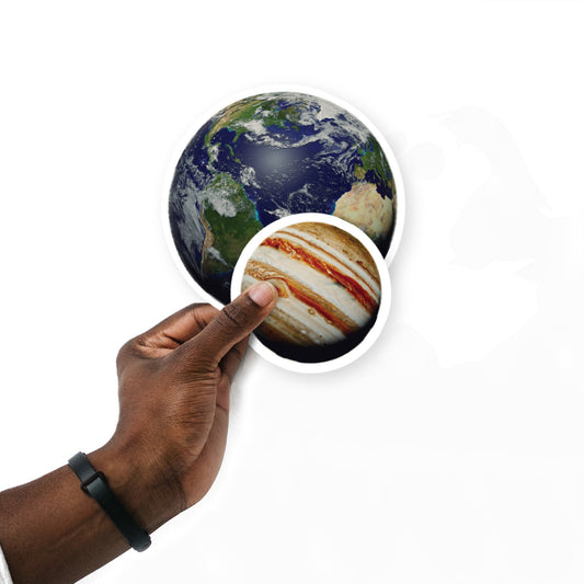Sheet of 5 -Planets: Color Blocks Minis - Removable Adhesive Decal