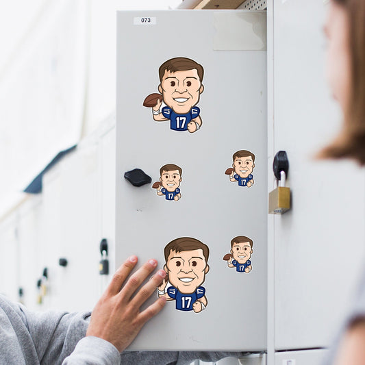 Josh Allen - 5 Emoji Minis (Mixed Sizes) - Official NFLPA - Buffalo Bills - Reusable Vinyl Decals