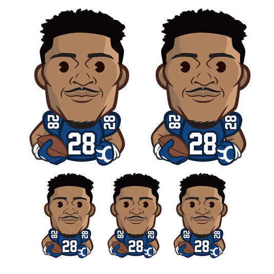 Jonathan Taylor - 5 Emoji Minis (Mixed Sizes) - Official NFLPA - Indianapolis Colts - Reusable Vinyl Decals